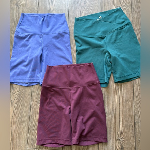Yogalicious biker shorts Pants - Athletic High-Waist Bike Shorts - Purple, Teal, Burgundy